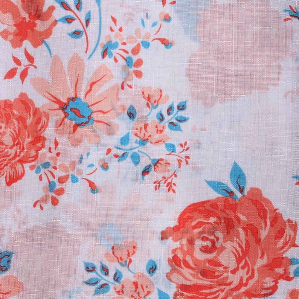 La Rosa Collection Vibrant Floral Curtain Panels 84" Pole Top - Picture 5 of 11